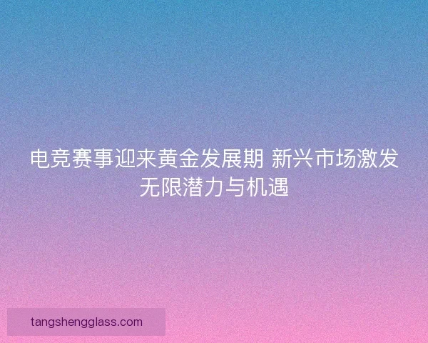 电竞赛事迎来黄金发展期 新兴市场激发无限潜力与机遇